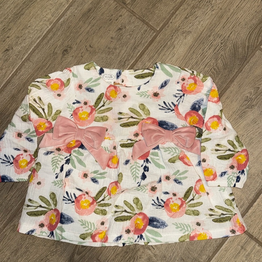 Mudpie Baby Girl Floral Top 12-18 months
